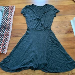 Gray soft wrap dress